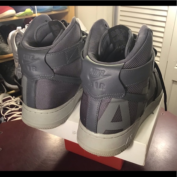 NIKE AIR FORCE 1 HIGH 07 LV8 BLACK-DARK GREY-WOLF GREY SZ 11 [AV8364-001] - Picture 5 of 15